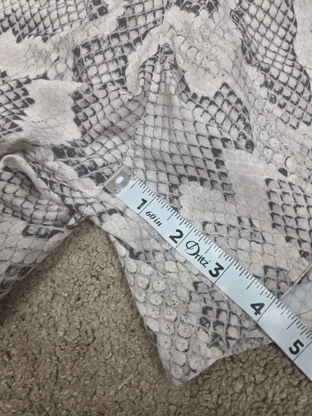 Varley Snake Print Performance Shorts in Light Gray and White